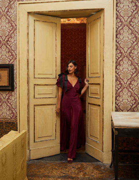 Amara Bow Gown Mulberry