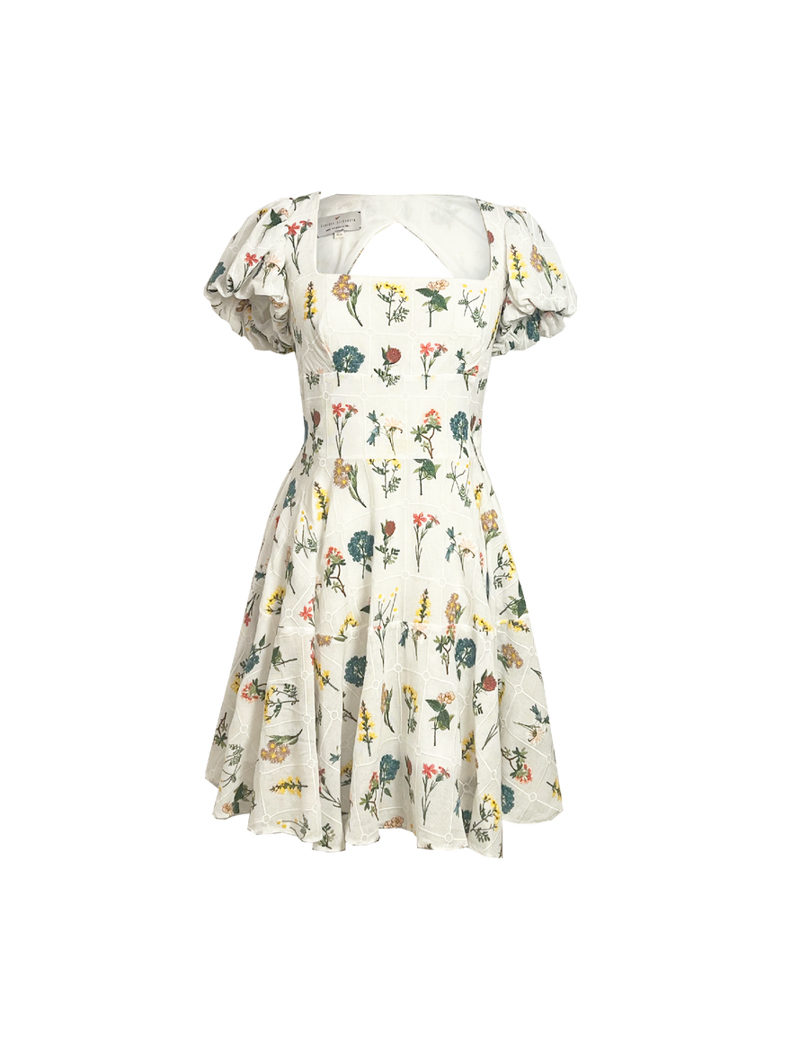 Octavia Embroidered Wildflower - Ghost