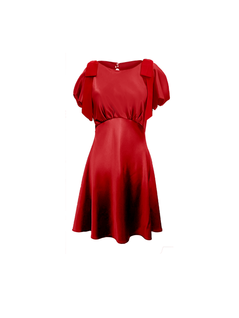 Dahlia Bow Dress Rouge