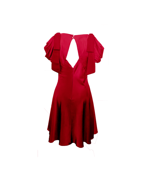 Dahlia Bow Dress Rouge