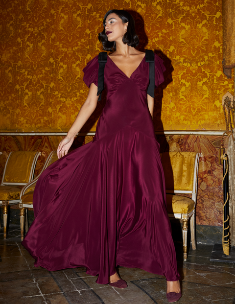 Amara Bow Gown Mulberry