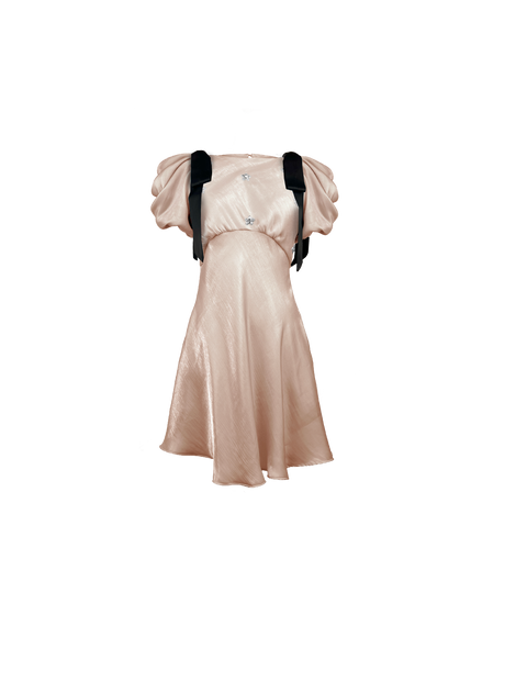 Dahlia Bow Dress Champagne with Stars