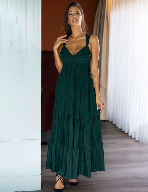 Aurora Dress Dark Emerald