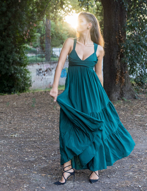 Aurora Dress Dark Emerald