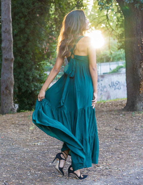 Aurora Dress Dark Emerald