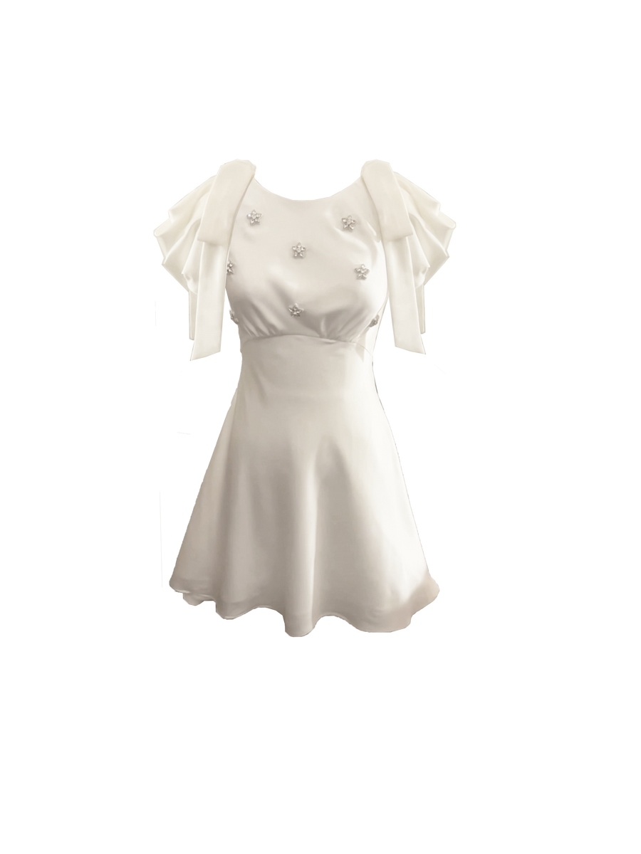 Dahlia Bow Dress Ivory
